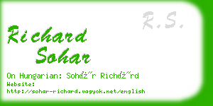 richard sohar business card